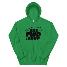 Load image into Gallery viewer, Front Wheel Drive Shop Black Logo Hoodie