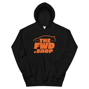 Front Wheel Drive Shop Orange Logo Hoodie