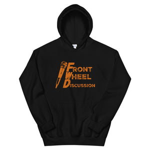 Front Wheel Discussion Orange Logo Hoodie