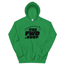 Load image into Gallery viewer, Front Wheel Drive Shop Black Logo Hoodie
