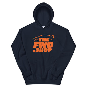 Front Wheel Drive Shop Orange Logo Hoodie
