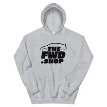 Load image into Gallery viewer, Front Wheel Drive Shop Black Logo Hoodie
